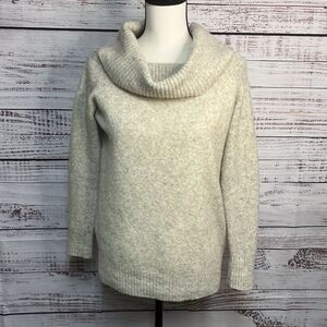 Aritzia Wilfred Free Sweater Womens Small Wool Yak Cowl Neck Neutral Beige Cream